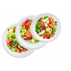 Assiette bagasse blanc ronde 18 cm fibre végétale x 50