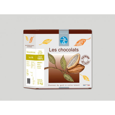 Pâte de cacao 100 % en palets 5 kg