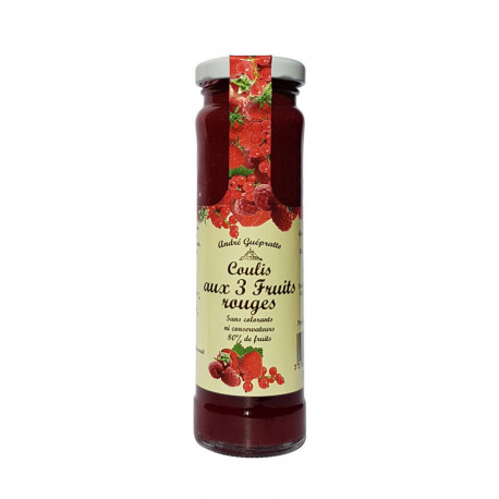 Coulis de fruits rouges au sucre de canne 160 g