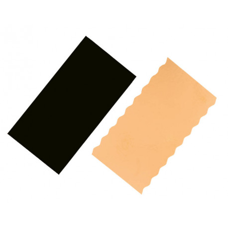 Semelle de bûche bord festonné or/noir 24 cm x 50