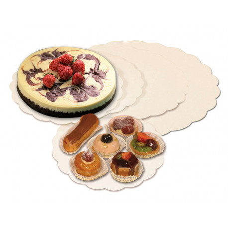 Rond festonné blanc D 15 cm x 250