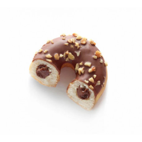 Donut fourré au chocolat noisette glaçage au chocolat au lait 68 g x 48