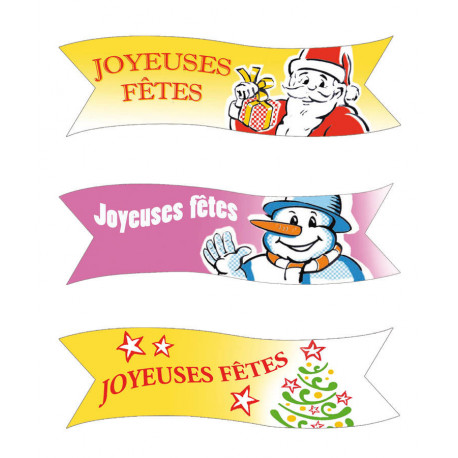 Super banderole en azyme Joyeuses Fêtes personnages x 50
