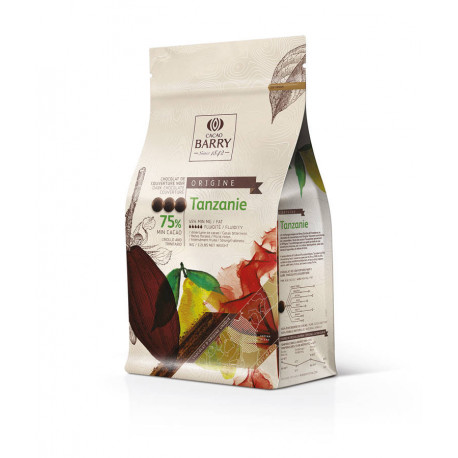 Chocolat de couverture noir 75 % cacao Tanzanie 2,5 kg
