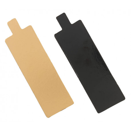 Rectangle en carton or-noir avec languette 130 x 45 mm x 200