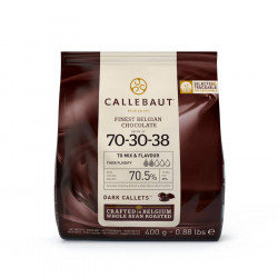 Chocolat de couverture noir Fort 70,5 % cacao callets 0,4 kg