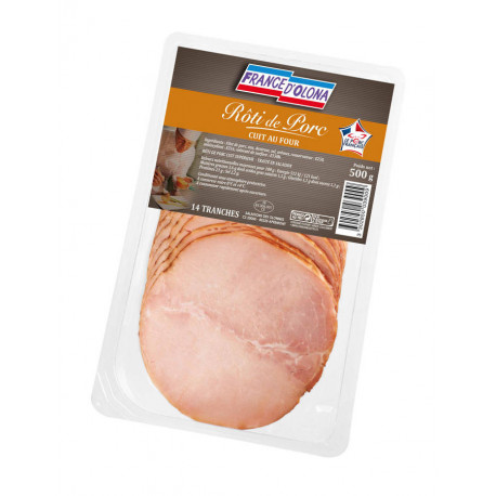 Rôti de porc cuit 14 tranches fines 500 g
