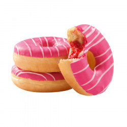 Donut fourré fraise, nappé fraise 70g x48