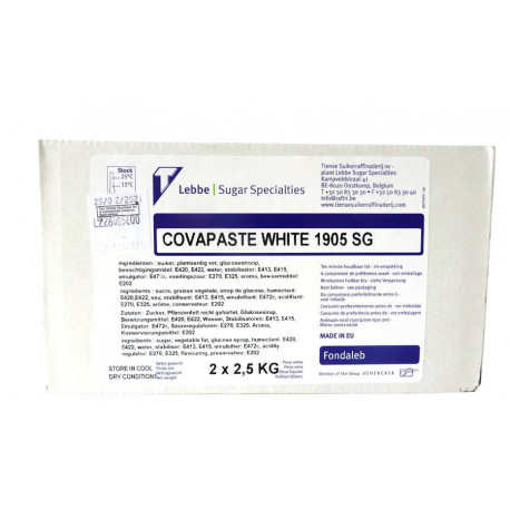 Pâte à sucre covapaste blanc 1905 sg 2 x 2.5 kg