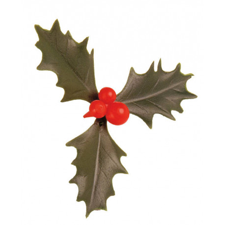 Feuille de houx triple vert x 100
