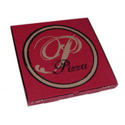 Boîte à pizza kraft brun 26 x 26 x 3,5 cm impression 2 couleurs x 100