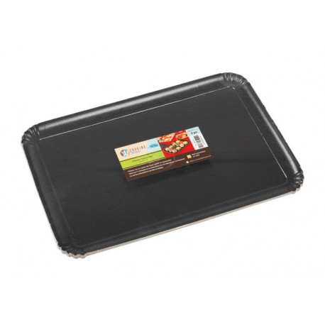 Plateau traiteur carton 1 face noir 28x42 cm x 3