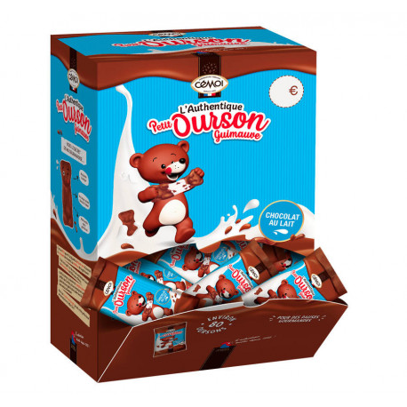 Présentoir l'authentique Petit Ourson guimauve chocolat lait 12,7 g sachet x 80