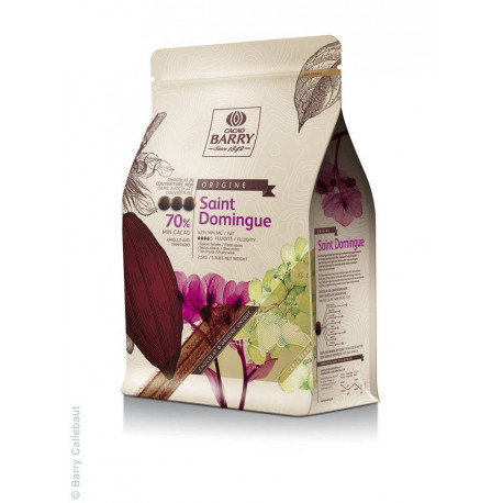 Chocolat de couverture noir 76 % cacao St Domingue 2,5 kg