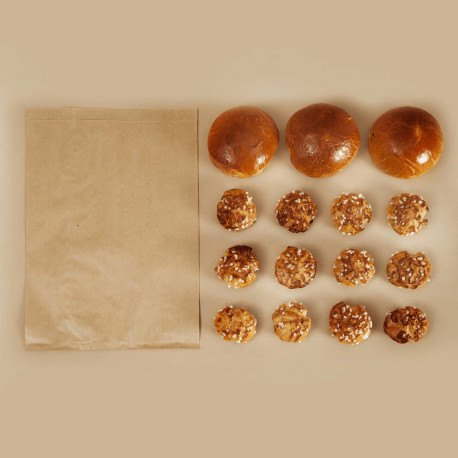 Sac croissant kraft brun 250 x 65 x 350 mm x 1000