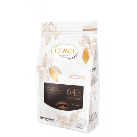 Chocolat de couverture noir 64 % en palets 5 kg