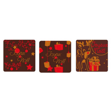 Carré en chocolat noir décoré x 72