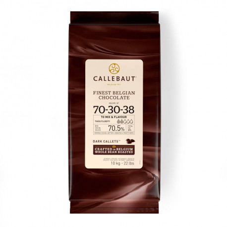 Chocolat de couverture noir Fort 70,4 % cacao callets 10 kg