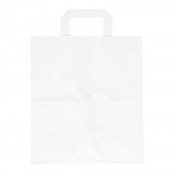 Sac cabas 140 x 290 mm kraft blanc poignée plate neutre x 250