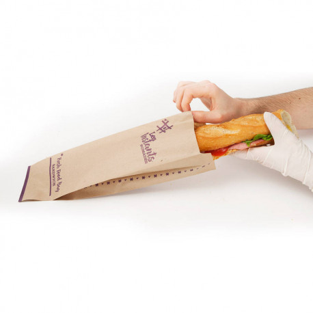 Sac pour sandwich kraft 100/30+30 x 360 mm x 1000
