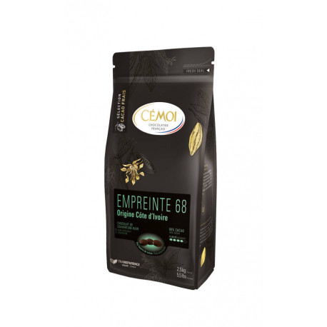 Chocolat de couverture noir 68 % Côte d'Ivoire en palets 2,5 kg