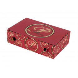 Boîte à pizza kraft brun 17 x 27 x 7,2 cm impression rouge x 100