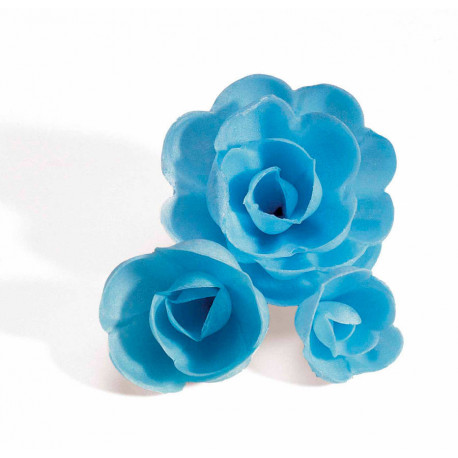 Rose en azyme petit modèle bleue x 100