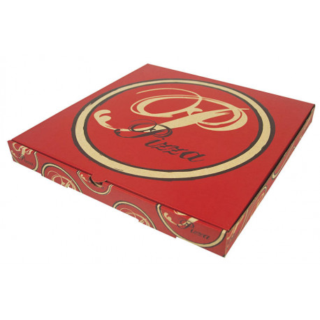 Boîte à pizza kraft rouge 33 x 33 x 3,5 cm x 100