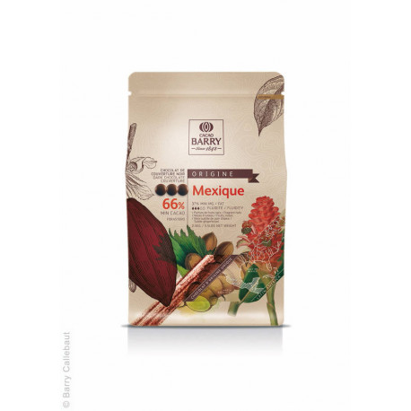 Chocolat de couverture noir 66% cacao Mexique 2,5 Kg