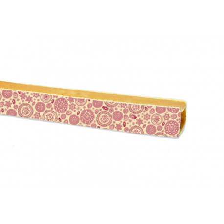 Bûchette biscuit joconde nature décor feuillage rouge 555 x 40 mm x 12