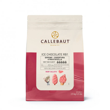 Enrobage pour crème glacée dur et croquant chocolat ruby 2.5 kg 