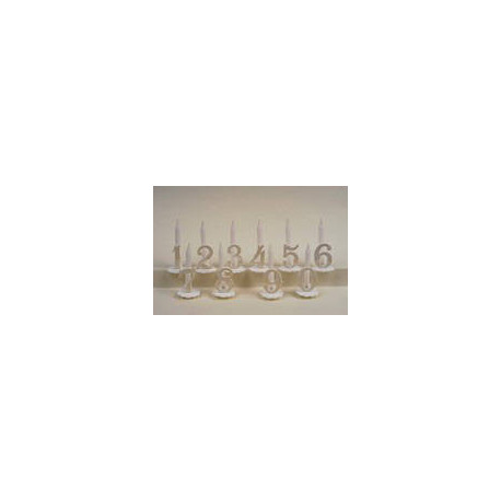 Bougie chiffre blanc filet or 2