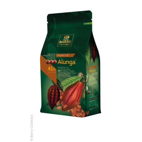 Chocolat de couverture au lait 41 % cacao Alunga 1 kg