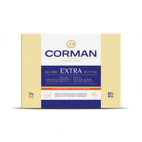 Beurre extra 82% MG feuilletage et croissant carotène 2 kg
