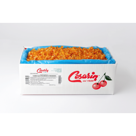Écorce d'orange confite en cubes 6 mm 5 kg