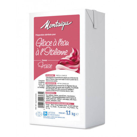 Préparation pour glace fraise UHT 1,1 kg