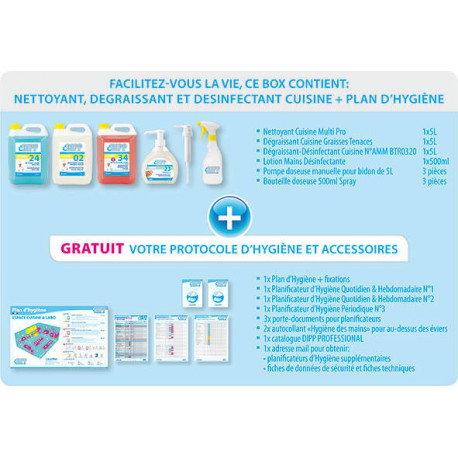 Pack 4 produits cuisine-laboratoire-hygiène des mains