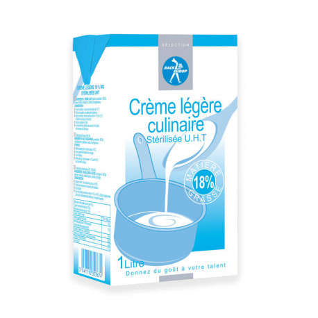 Crème légère culinaire 18 % MG stérilisée UHT 1 L