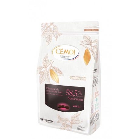 Chocolat de couverture noir 58,5 % en palets 5 kg