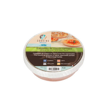 Caissette carton Optima ronde à bord roulé cooking D90 H21 x 5