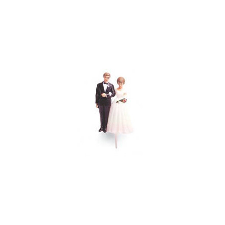 Couple de mariés sur tige 120 mm x 6