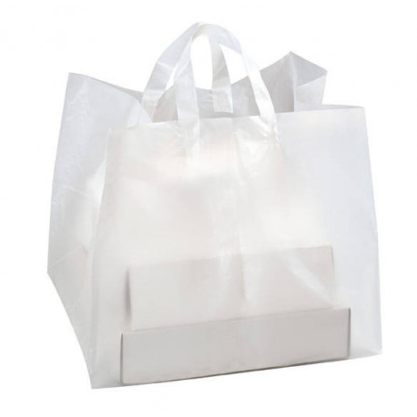 Sac blanc à poignée pour boîte pâtissière x 25