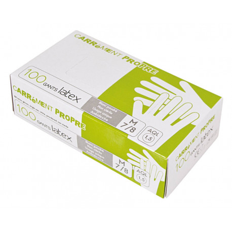 Gant en latex poudré blanc taille M x 100