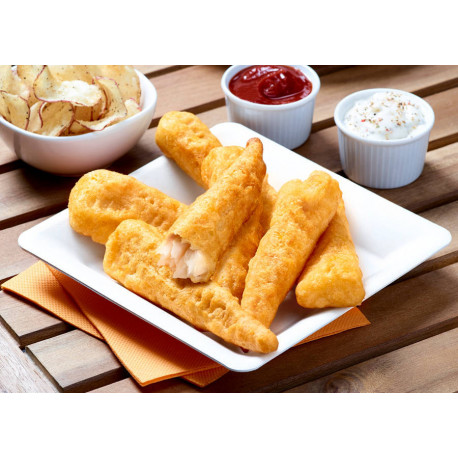 Aiguillette de colin d'Alaska fish and chips préfrit 50 g 5 kg