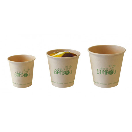 Gobelets bambou simple paroi 25 cl x 50