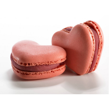 Macaron coeur au cassis et framboise 12 g