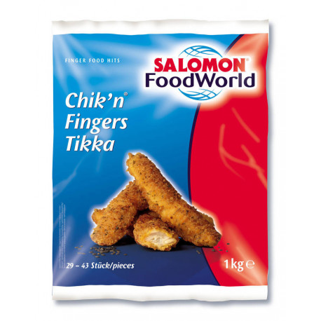 Blanc de poulet pané aux épices douces indiennes Chik¿n® Fingers Tikka1 kg