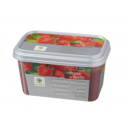 Purée de fraises au basilic-menthe sucrée 1 kg