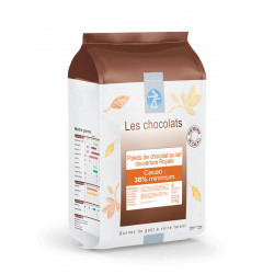 Chocolat de couverture lait 38 % cacao en palets 5 kg