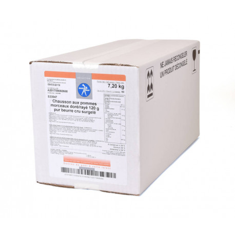 Chausson aux pommes morceaux pur beurre doré rayé cru 120 g